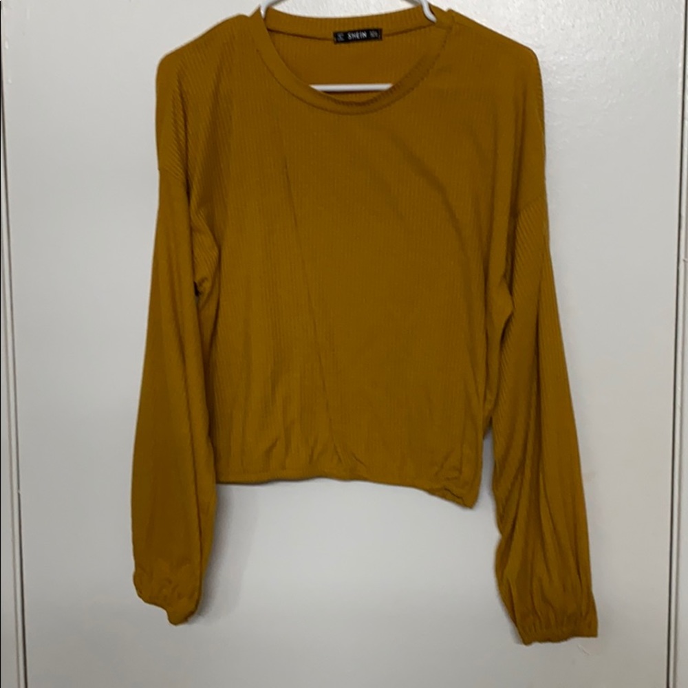 Mustard SHEIN long sleeve shirt